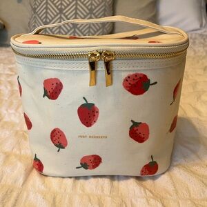 ICONIC KATE SPADE JUST DESSERTS MAKEUP BAG WITH STRAWBERRY PRINT SUPER CUTE